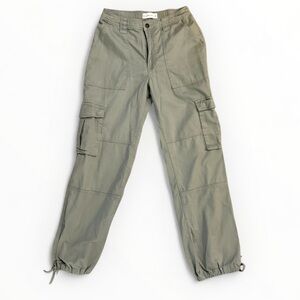 Abercrombie Olive Green Cargo Pants W Small Utility Straight Drawstring Hem